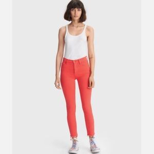 MOTHER The Stunner Ankle Fray Play Date Tomato Size 26 🍅
